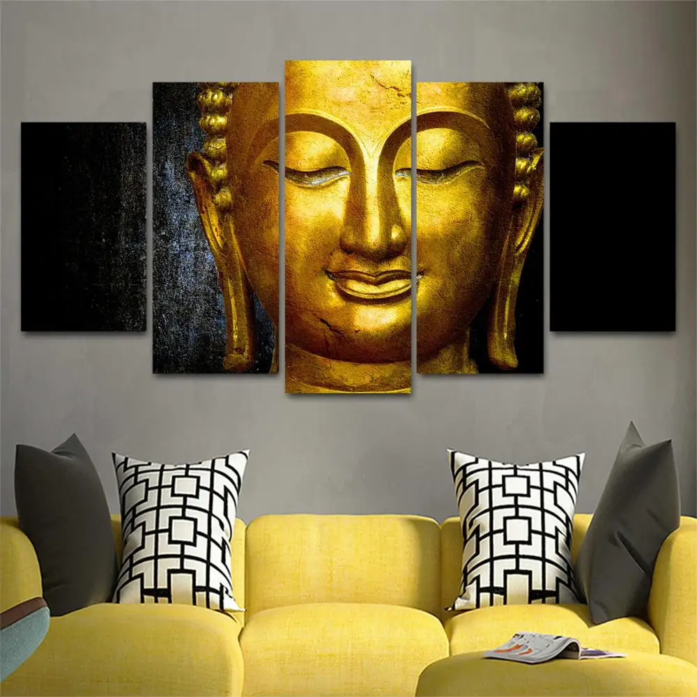 

Drop shipping 5 Panel Wall Art Pictures Canvas Painting abstract canvas poster painting decoration for living room LW226