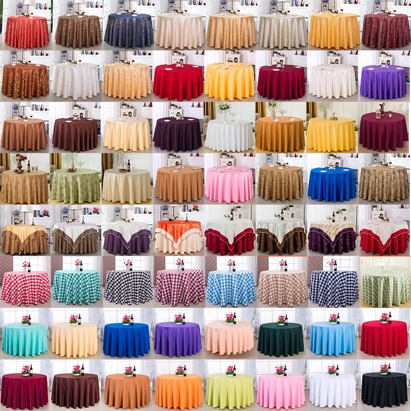 Однотонная круглая атласная Скатерть на Рождество свадебное украшение вечерние