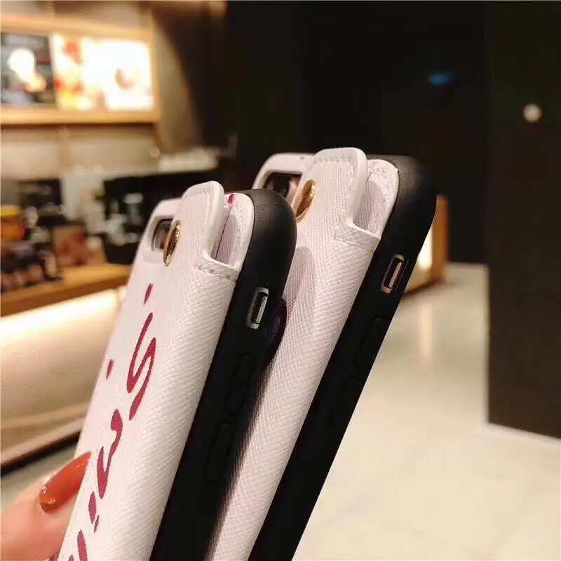 Retro Smile Wrist Strap Bracket 6S all-inclusive 7 8 Plus Soft Case for iphone X Mobile Phone Shell Girls Cute Little Love Mark |