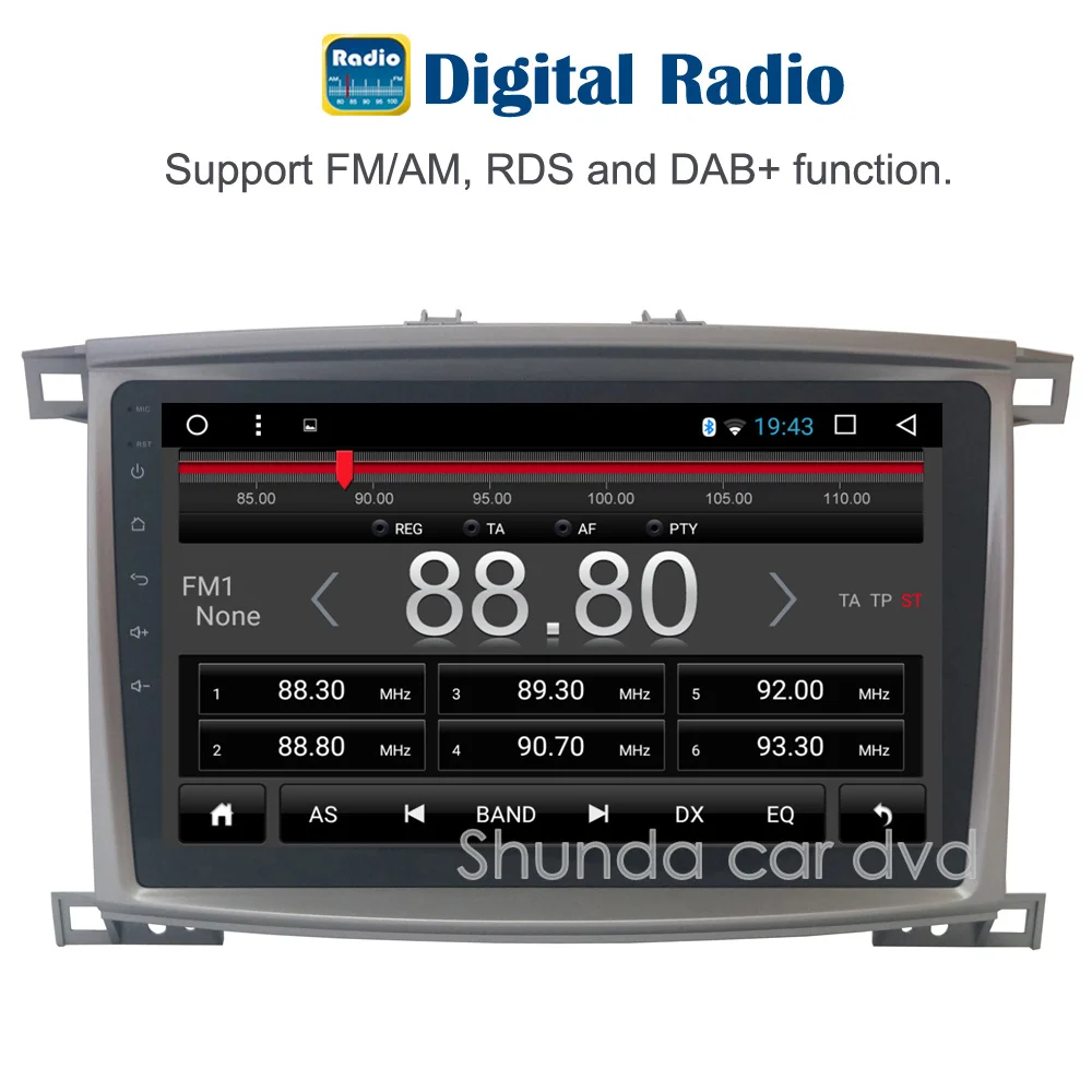 Shunda HD 10 дюймов Android 8 1 T3 автомобильный DVD для Toyota LC 100 Land Cruiser LC100 2003 2007 с 4G WI FI GPS Радио