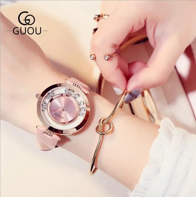 Женские Часы GUOU модные блестящие женские часы со стразами relogio feminino relojes para mujer |