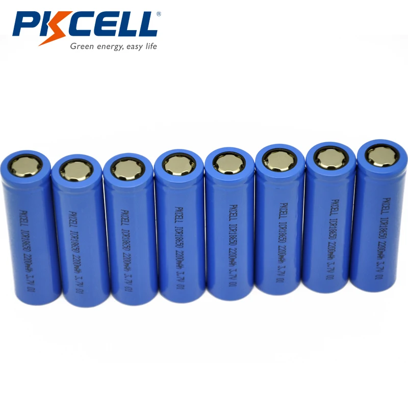 

8Pcs PKCELL 3.7V 2200mAh ICR 18650 Li-ion Rechargeable Batteries 18650 Lithium Battery Bateria For Flashlights Laser