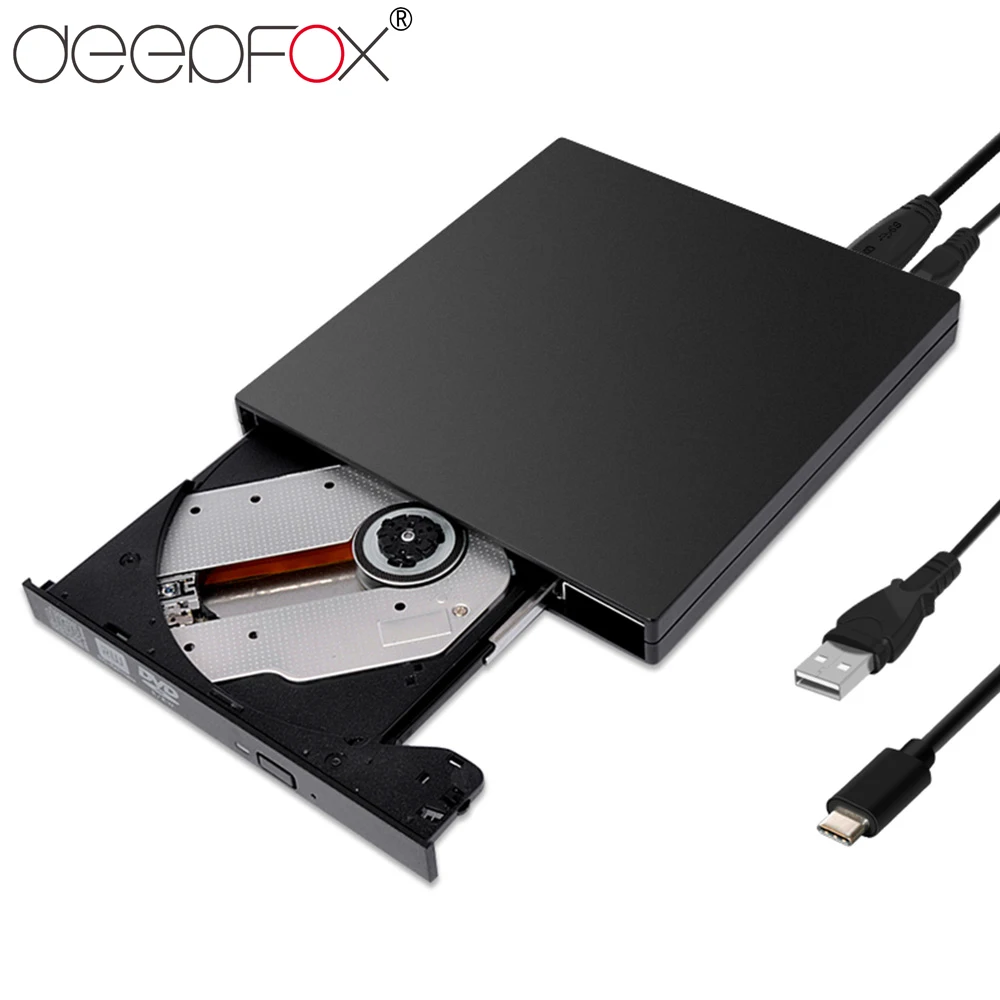 Deepfox USB 3 1 Type C DVD RW ГОРЕЛКА CD записывающее устройство тонкий портативный