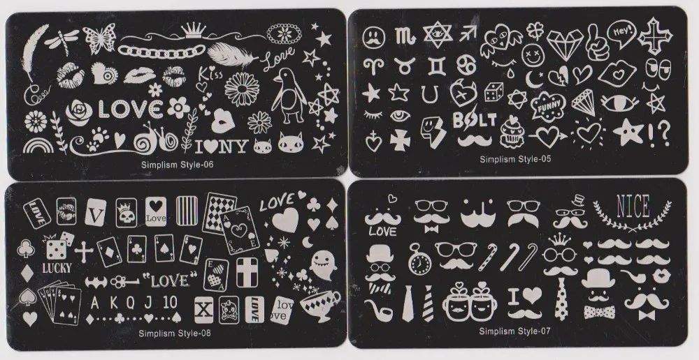16 шт. Konad Дизайн пластина для стемпинга нейл арта Упрощенчество Стиль DIY стемпинг