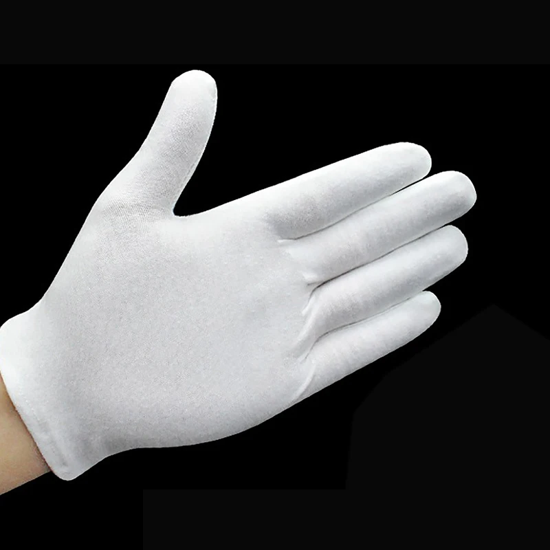 

12 Pairs White Inspection Cotton Lisle Work Gloves Coin Jewelry Lightweight New