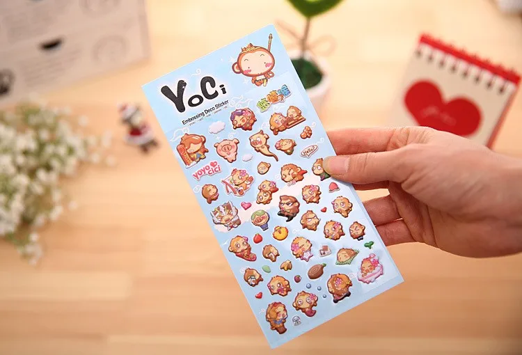 1 шт. Kawaii с рисунком 3D пузырь Наклейки DIY дневник записки Тетрадь альбом чашки телефон Декор Стикеры канцелярские школьные принадлежности