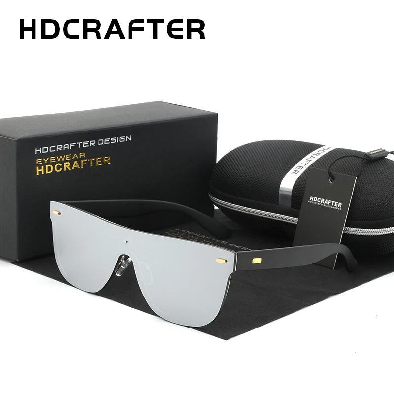 Мужские солнцезащитные очки поляризационные с плоским верхом брендовые