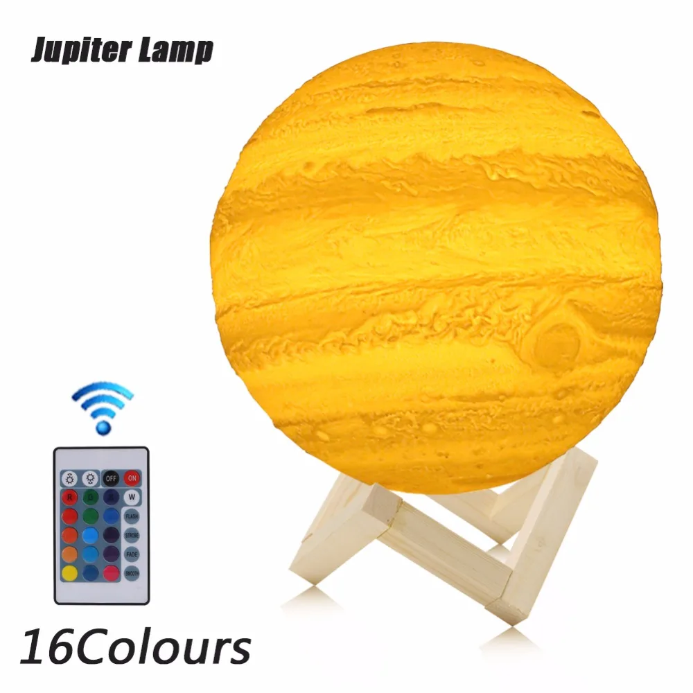 Новое поступление 3D печать юпитерская лампа с дистанционным управлением