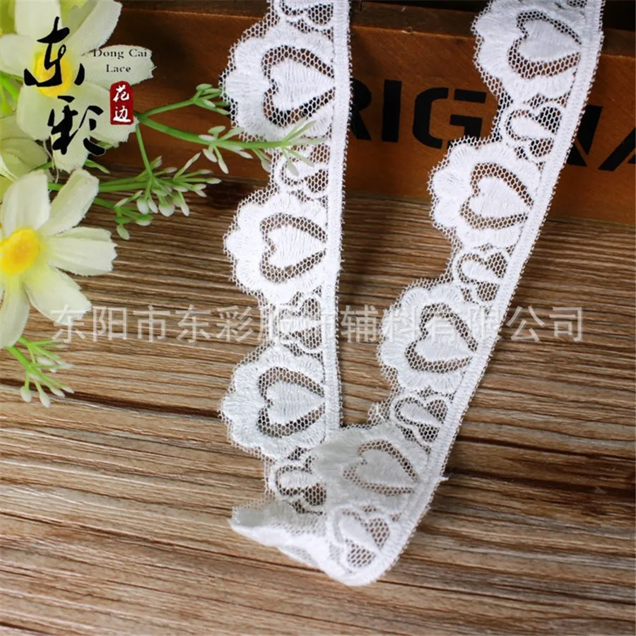 20 ярдов * 2 5 см белая кружевная лента с вышивкой в форме сердца кружево сделай сам