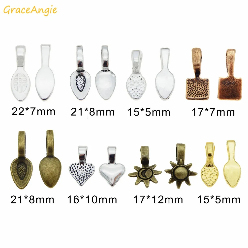 GraceAngie 160 шт./кор. 8 видов стилей смешанные цвета сплав маленькая ложка форма