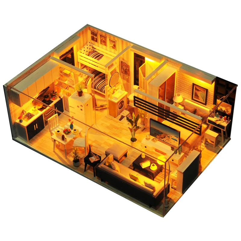 Кукольный дом ручной работы мебель Miniatura Diy кукольные домики миниатюрный кукольный домик деревянные игрушки для детей Взрослые подарок на день рождения