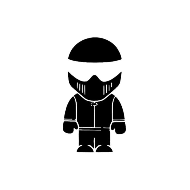 5,9 см* 10,6 см I Am The Stig мультфильм Модные виниловые наклейки для стайлинга автомобилей Переводные картинки черный/серебристый S3-5156 - Название цвета: Черный