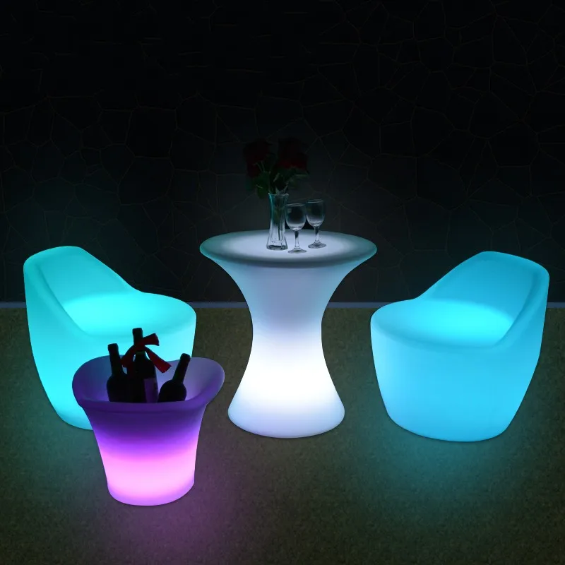 Новая светодиодная мебель RGB перезаряжаемый светодиод подсвечиваемый игровой стул Водонепроницаемый светодиодный барный стул сиденье наружного использования для бара KTV диско