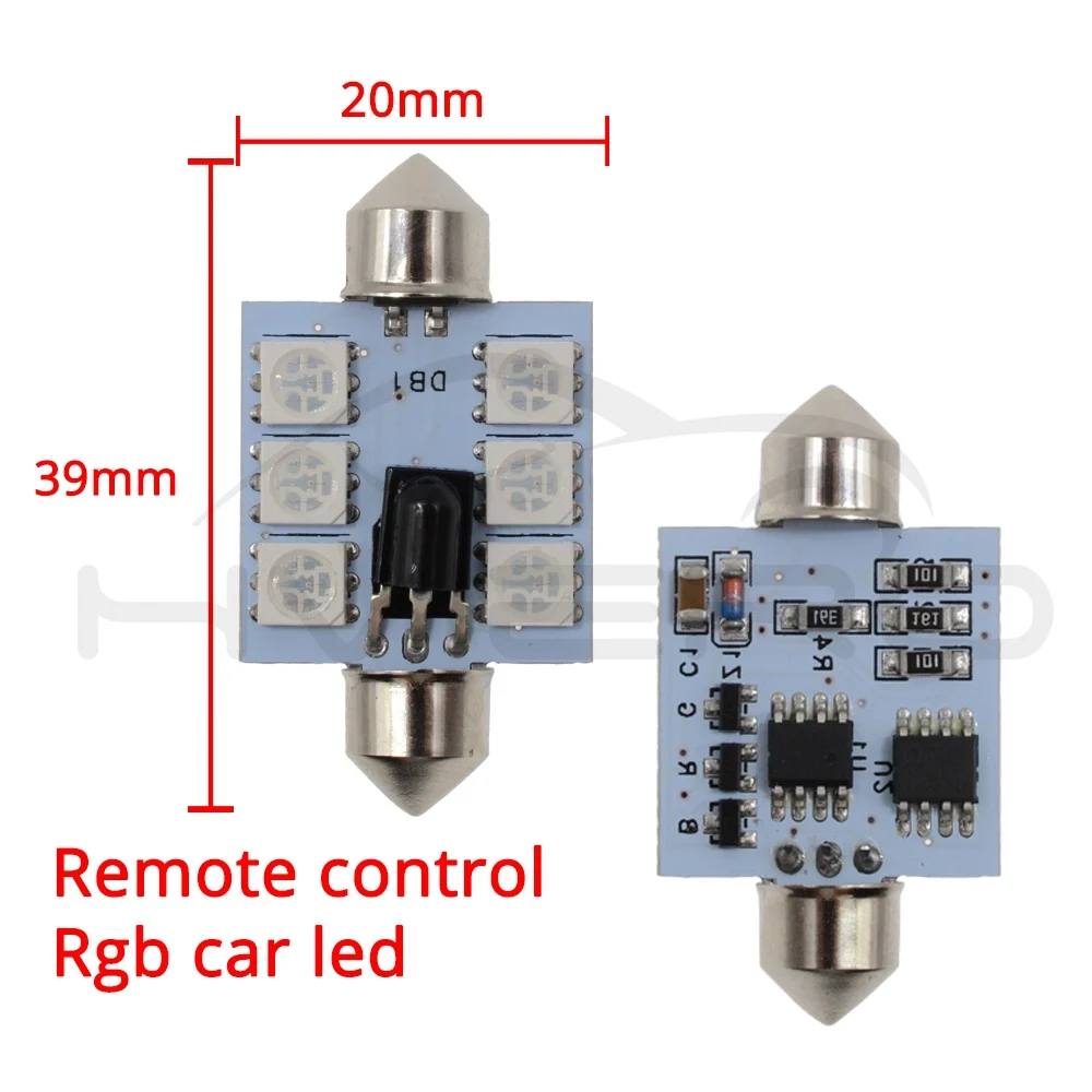 T10 RGB автомобильный Led C5W 39 мм 5050 6SMD гирлянда купол двери многоцветный светильник с дистанционным управлением цветная лампа на крышу багажника клиновидные лампы