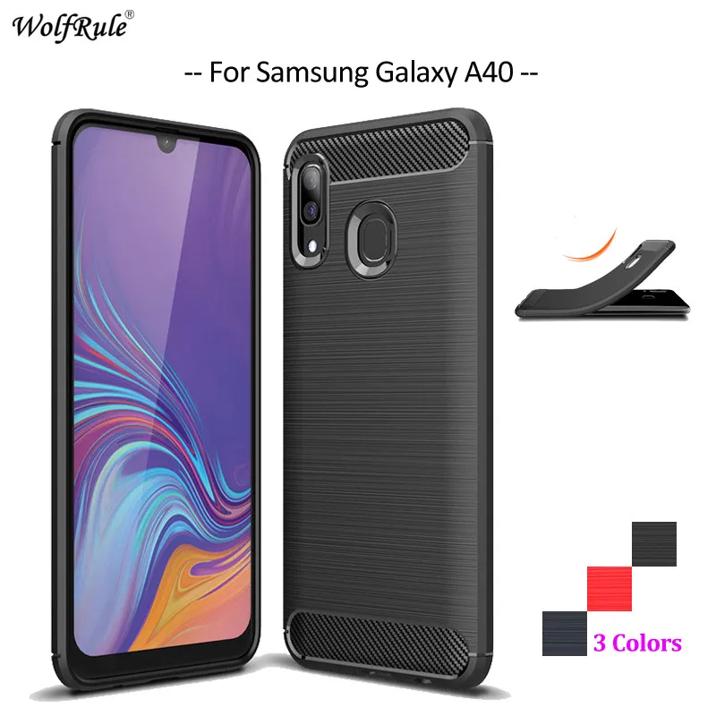 

Чехол из углеродного волокна для Samsung Galaxy A40, мягкий чехол из ТПУ для Samsung Galaxy A40, Бампер для Samsung A40 A405