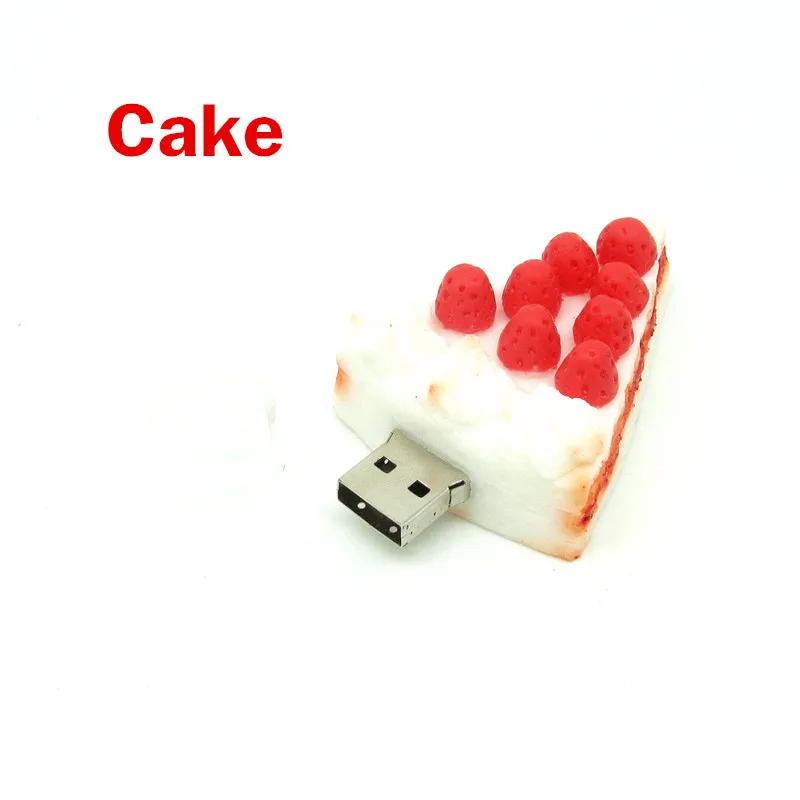 100% TF карта с фактическим объемом Еда пиццы/торт флэш накопитель usb память флешки