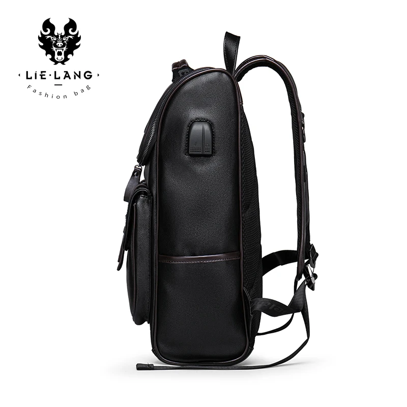 Мужской кожаный рюкзак с USB зарядкой и защитой от кражи|Мужские рюкзаки| |