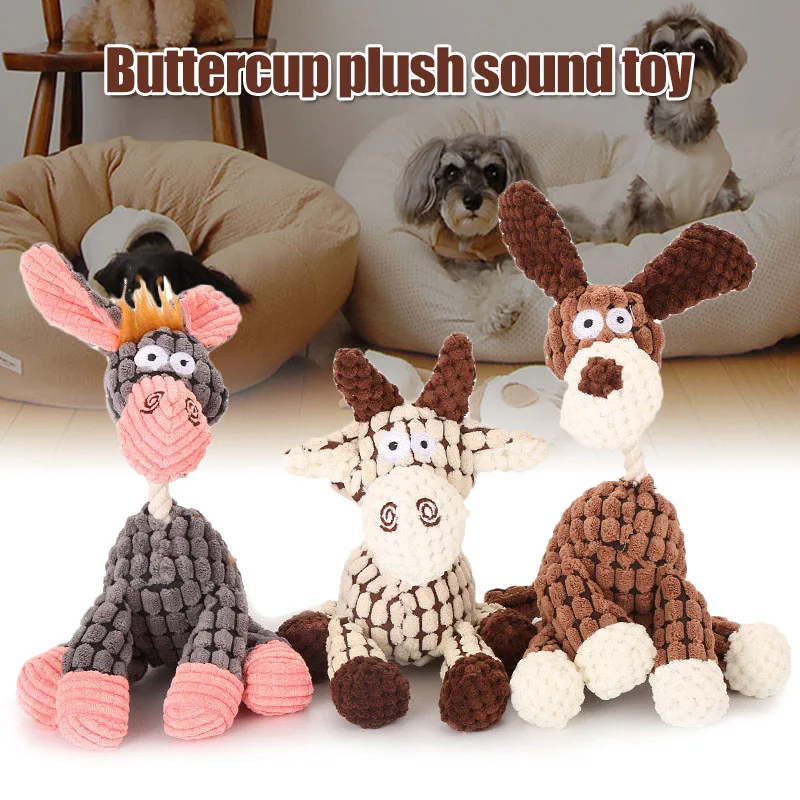 Pet Dog Toy Voice Plush Toy Mop Velvet Buttercup Molar Supplies-Drop