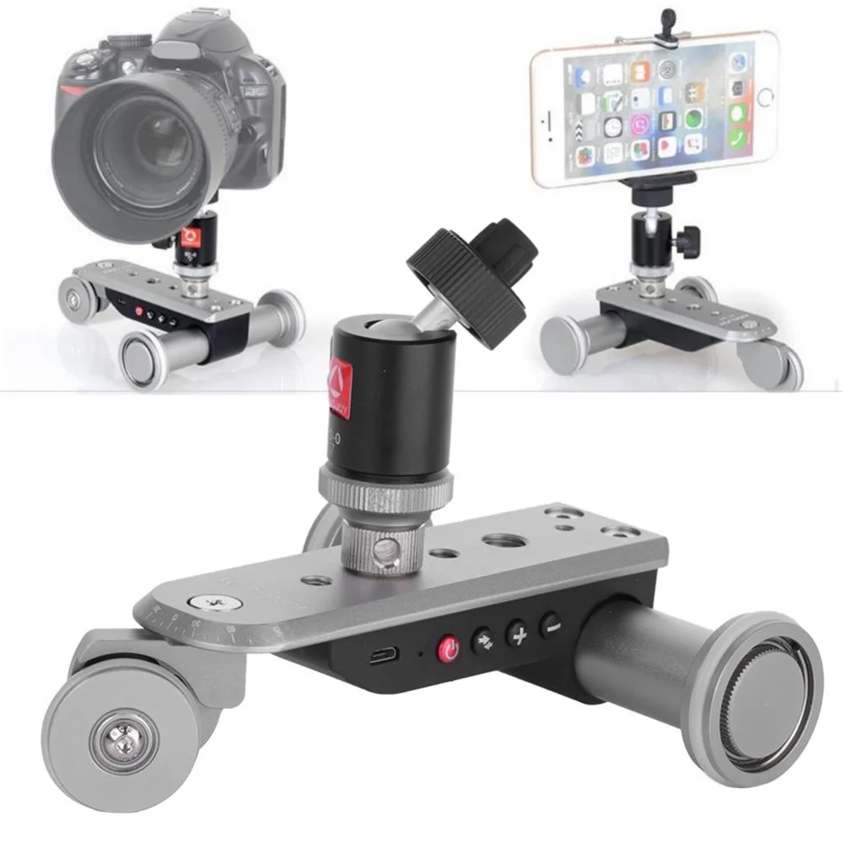 Electric Track Slider Motor Dolly Truck Max Load 8KG Mini Aluminium Alloy Motorized 3-Wheel Car for Camera Camcorder DSLR | Электроника