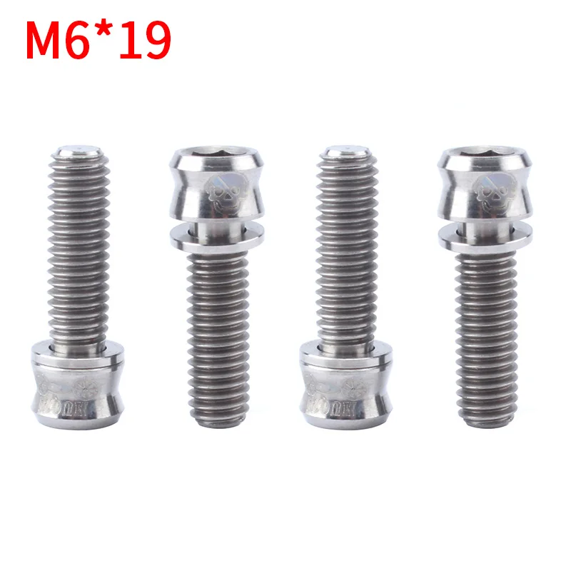 M6-19 Titanium color MUQZI, горный велосипед, шоссейный велосипед с фиксированной передачей, велосипед M6* 17/19, дисковый тормоз, велосипедный руль, стержень, титановый сплав, винт, тормозной рычаг - Цвет: M6-19 Titanium color