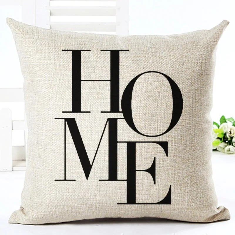 

Cozy couch cushion Home Decorative pillows Simple Word Style Printed seat back cushions square 45x45cm pillowcases without core