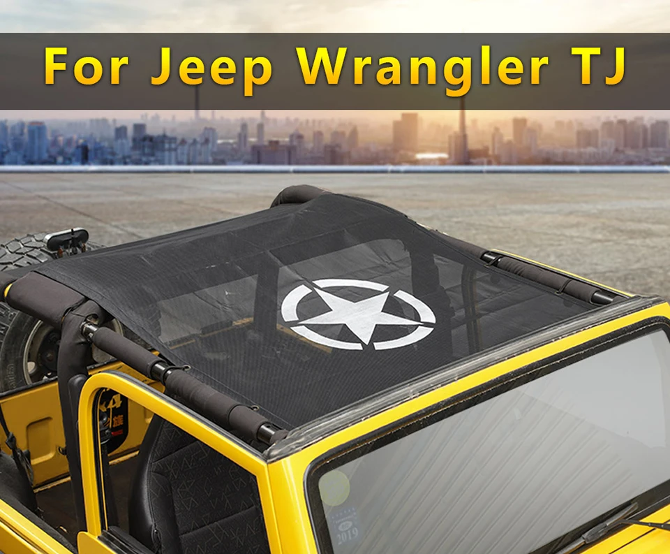 BAWA автомобильный чехол для Jeep Wrangler TJ 1997-2006 ПВХ солнцезащитный козырек на крыше сетка УФ Защита аксессуары для Wrangler tj 4 двери
