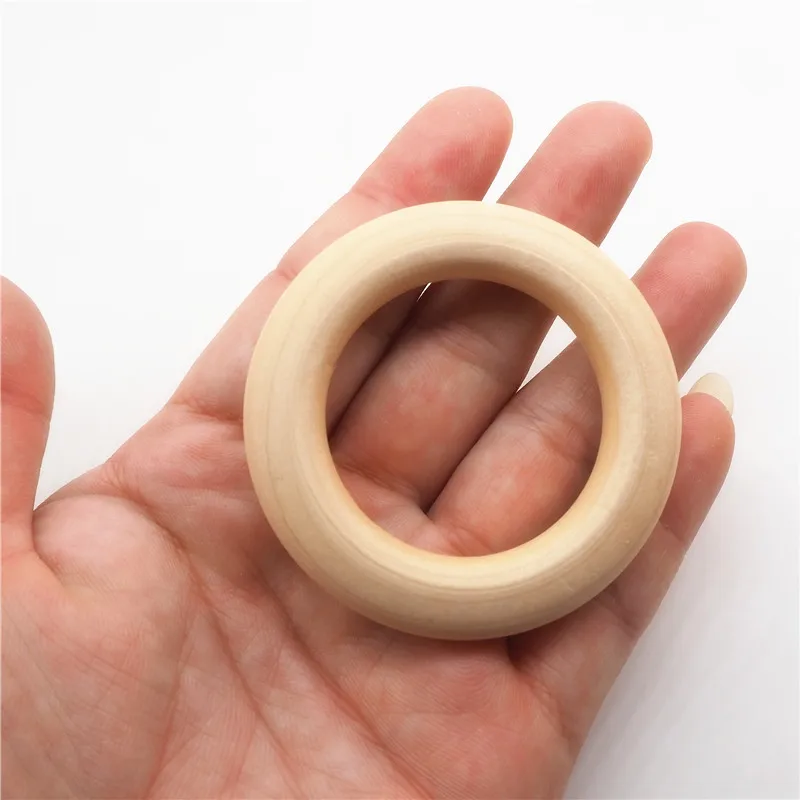 Chenkai 50 шт. 5 см 2 16 дюйма деревянное кольцо Прорезыватель DIY незаконченная