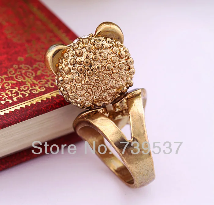 Женское кольцо с милой пандой и кристаллами ювелирное изделие высокого качества