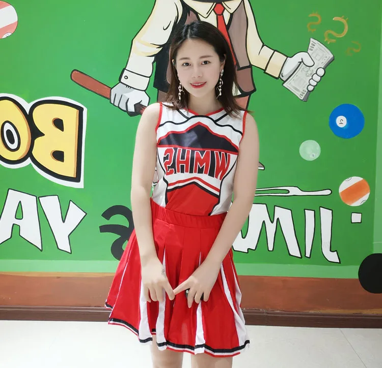 Топ на бретелях юбка американка Pom WMHS cheerleader костюм из 2 предметов новый красный