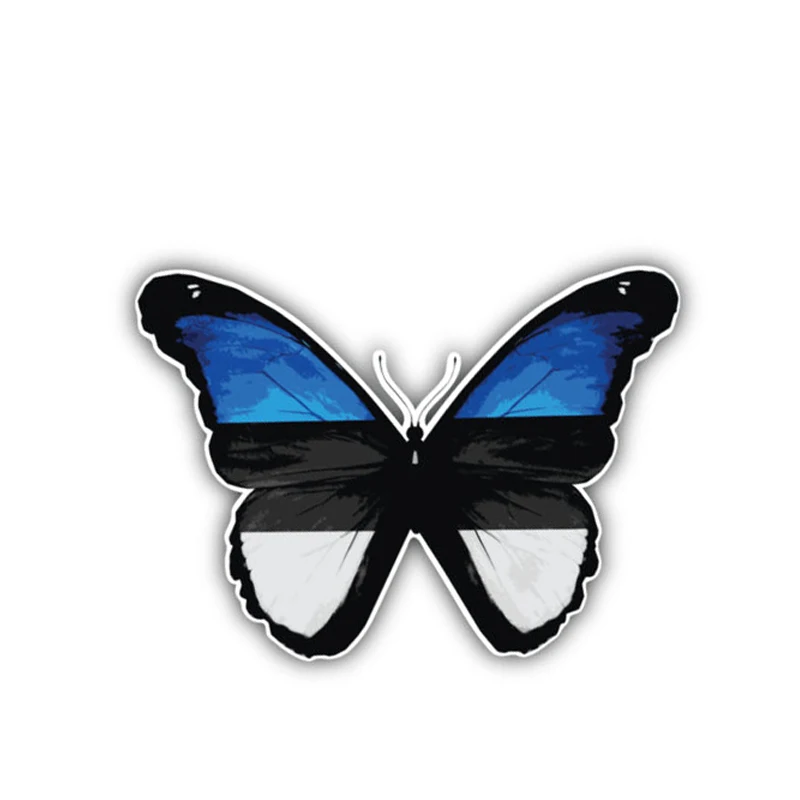 YJZT 13.5CM*9.7CM Car Styling Estonia Flag Butterfly Decal Cartoon Sticker 6-1384 | Автомобили и мотоциклы