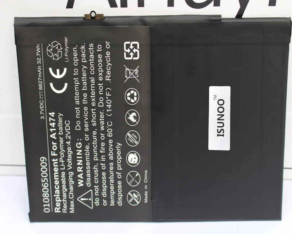 Сменный аккумулятор ISUNOO 5 шт./лот с реальной емкостью 8827 мАч для ipad Air A1474 A1475 A1476 |