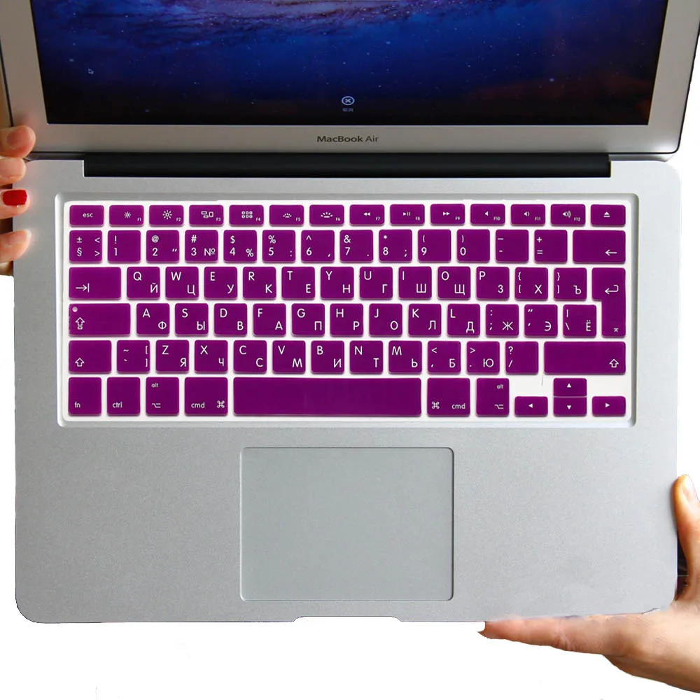 Redlai силикон EU/UK русская градиент/однотонная цветная клавиатура чехол для Macbook Air 13 дюймов A1466 Pro retina 13 1" покрытие для клавиатуры