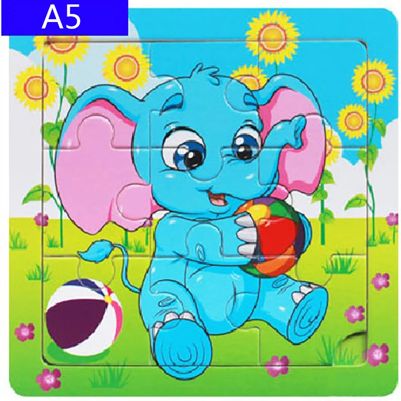 3D деревянные головоломки игрушки для детей Деревянные 3d Мультяшные с животными