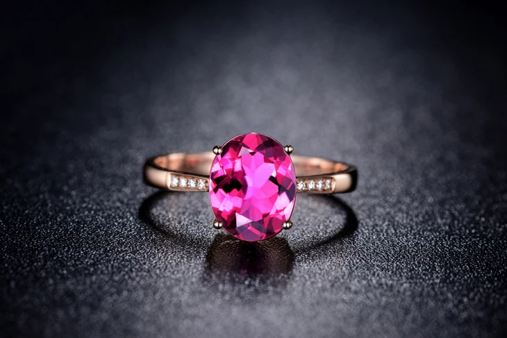 Фирменное кольцо ZOCAI из настоящего 18-каратного розового золота 1 0 карата