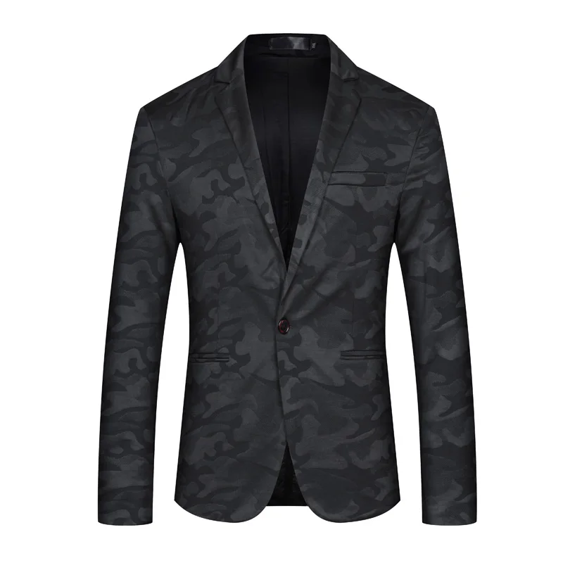 Slim Fit камуфляж пиджак Для мужчин плюс Размеры 4XL 5XL модные s Повседневное пиджаки