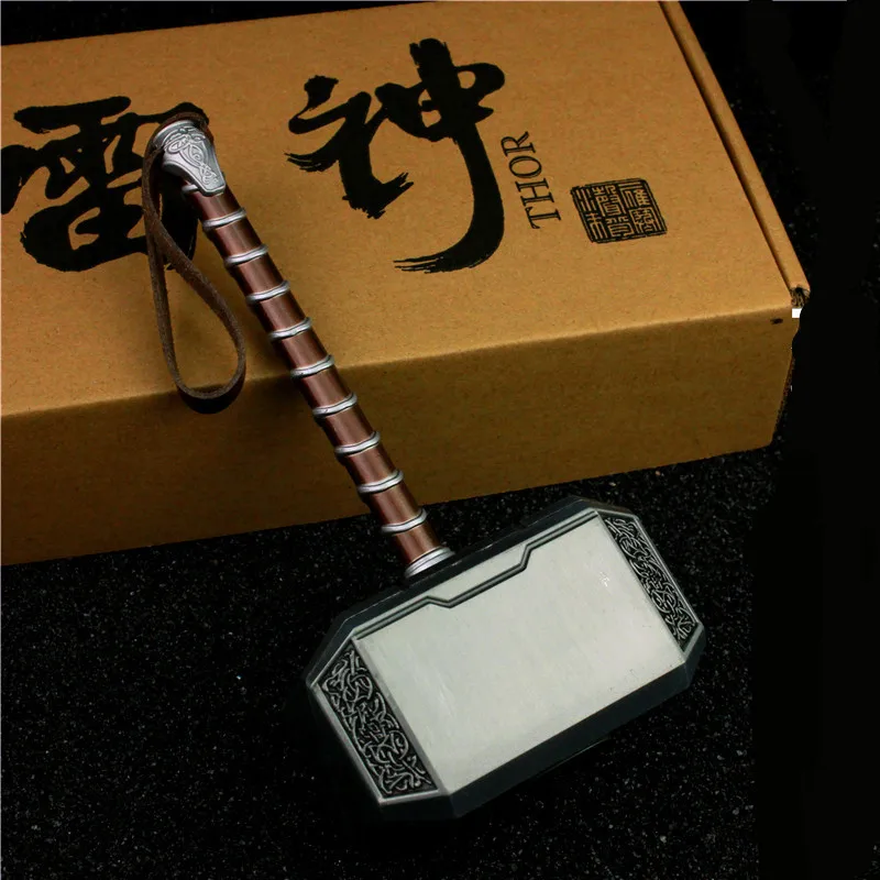 Antique silver ТОР 3 фильм Тор молот Тора сплав модель большой Тор молоток 20 см Подарочная коробка для Косплей фанатов реквизит для сцены - Цвет: Antique silver