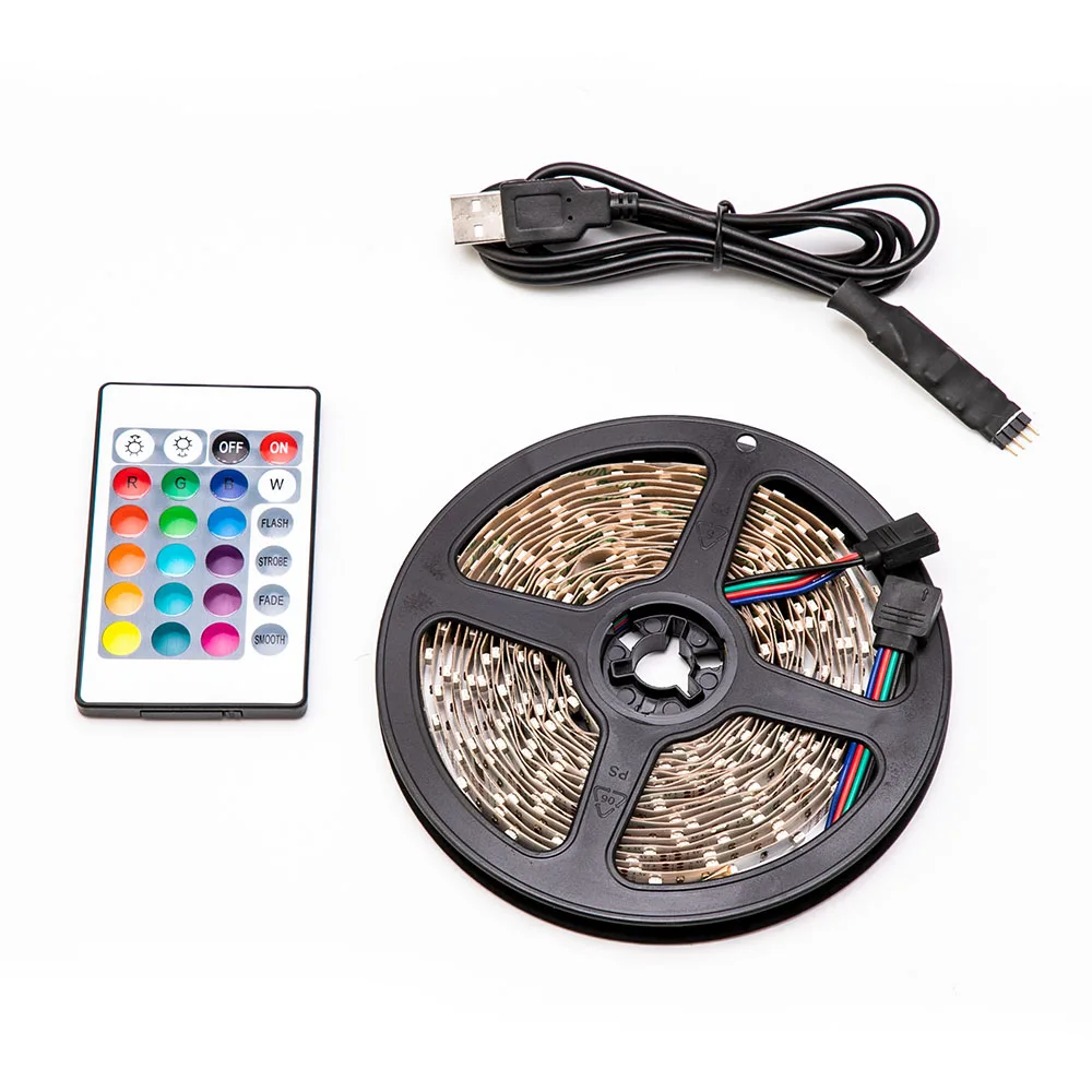 Светодиодная лента с питанием от USB 5 в постоянного тока RGB 2835 SMD 1 м 2 3 4 ТВ