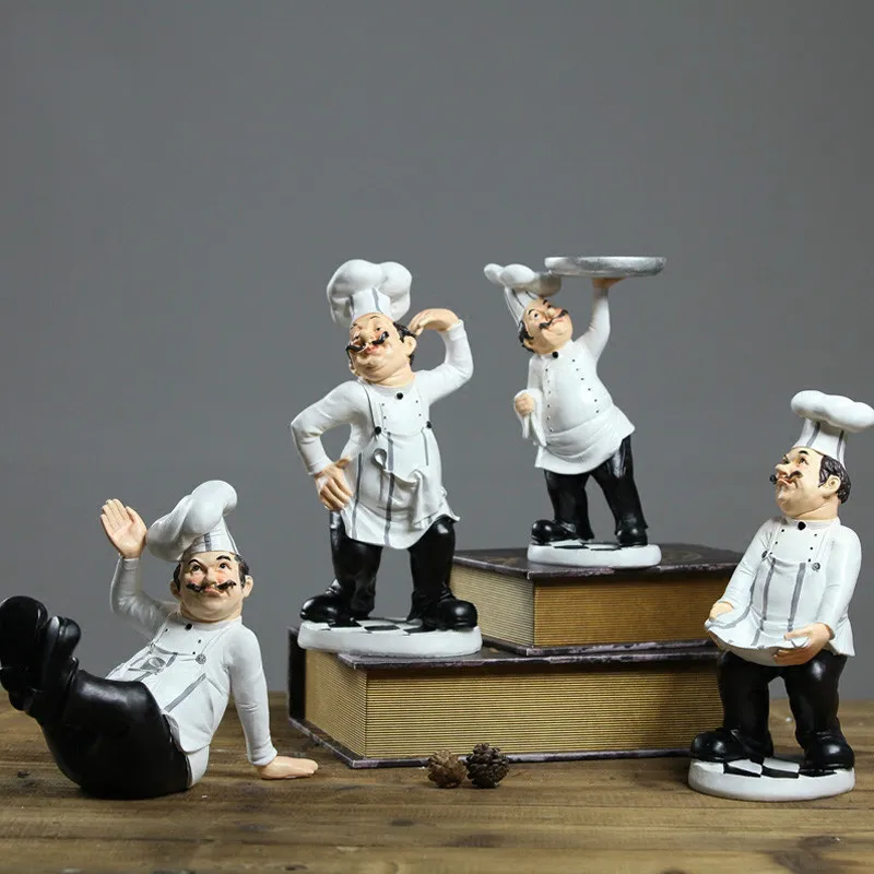 Шеф повар Изделия из смолы Винтаж Home Decor шеф обстановка украшения Artesanato фигурка