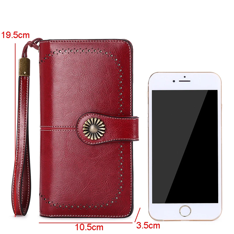 HMILY женский длинный кошелек из натуральной кожи клатчи на запястье сумки для