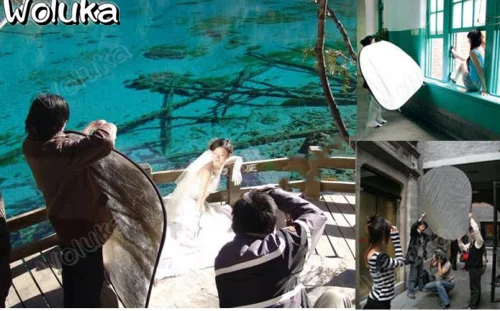 Фотография овальной черно белой фоновой доски складной отражатель для отправки