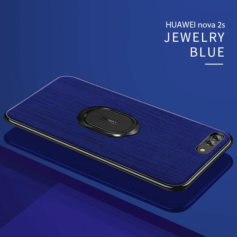 nova 2s-Blue Чехол для Huawei Nova 2 Nova 2 s Nova 3 чехол Fundas анти-капля силиконовый ПК магнитное кольцо чехол для смартфона для Nova2 2 Plus чехол - Цвет: nova 2s-Blue