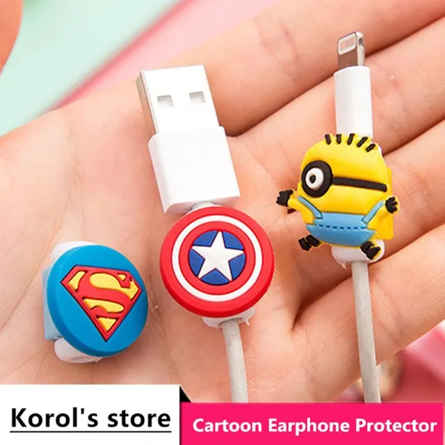 Выбираемый мультфильм USB кабель наушники протектор линия saver для Мобильный