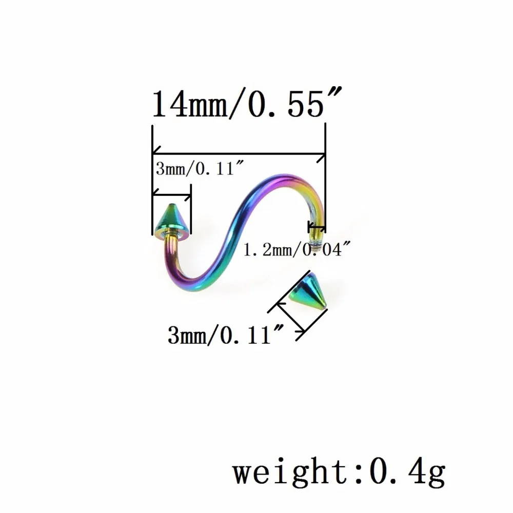 Кольца для пирсинга носа из нержавеющей стали S-образные цветные сережки особая