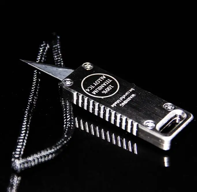 EDCGEAR открытый мини титановый сплав утилита выдвижное лезвие острый резак с