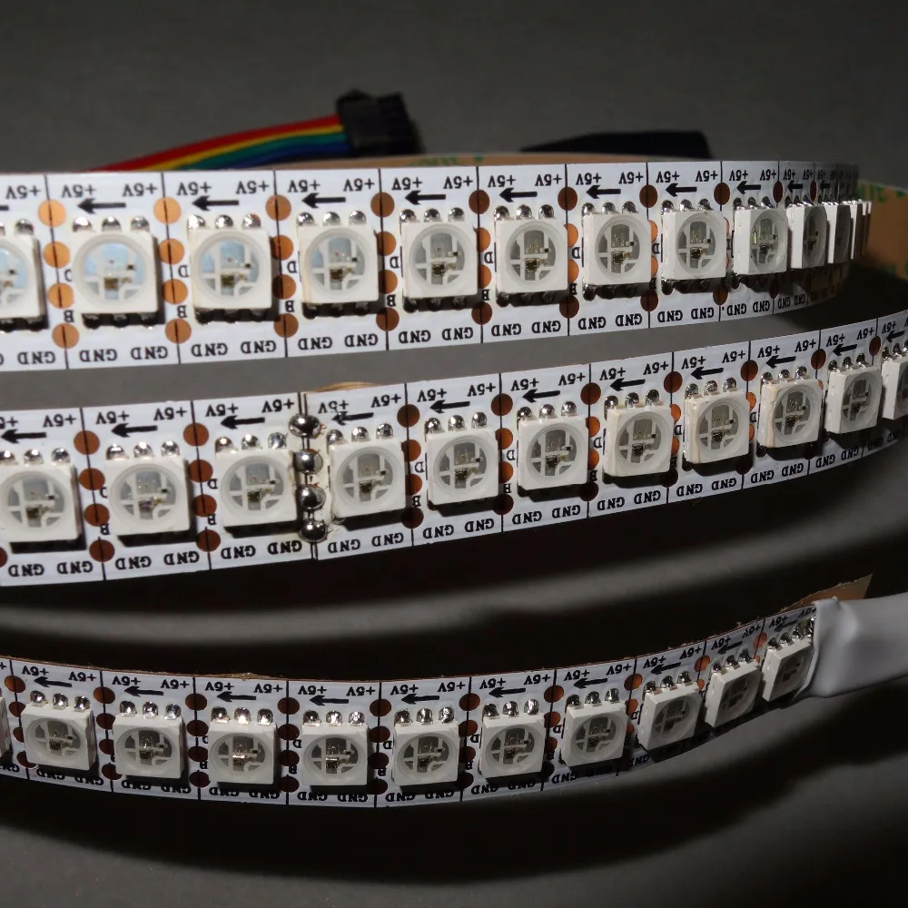 Светодиодная лента WS2813 DC5V 2 м 144 светодиода/м RGB полноцветная не водонепроницаемая