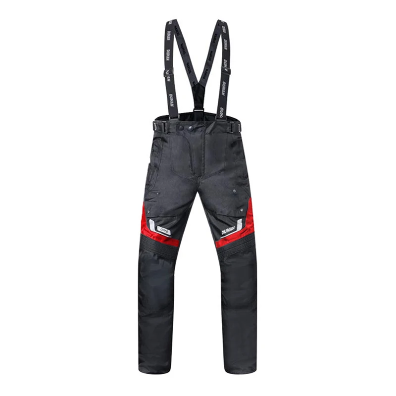 Red Pants DUHAN, Мужская мотоциклетная зимняя куртка, мото, Осенние мотоциклетные штаны, костюм, морозостойкий, водонепроницаемый, туристический комплект одежды, защитное снаряжение - Цвет: Red Pants