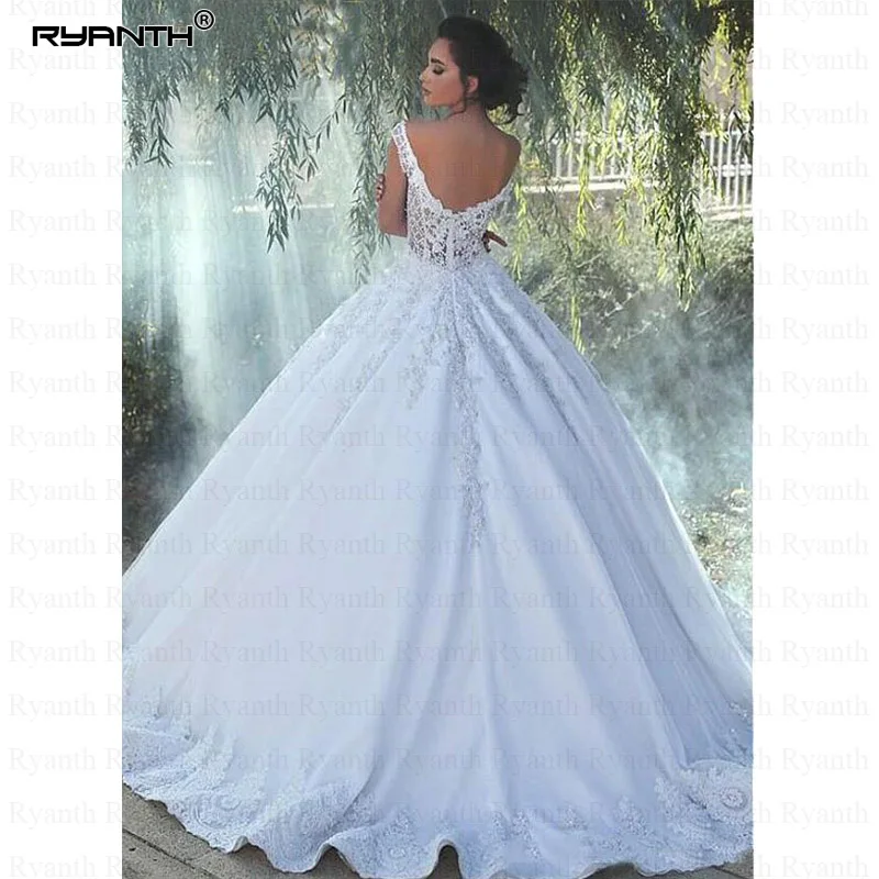 Vestido De Noiva 2019 роскошное свадебное платье бальное милое кружевное расшитое бисером
