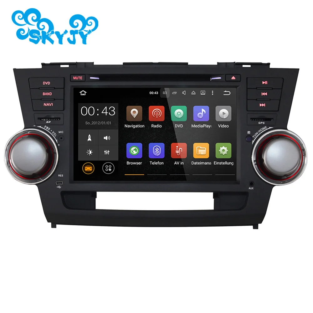 8 &quotHD Автомобильный dvd плеер GPS навигация Радио Аудио для Toyota Highlander емкостный
