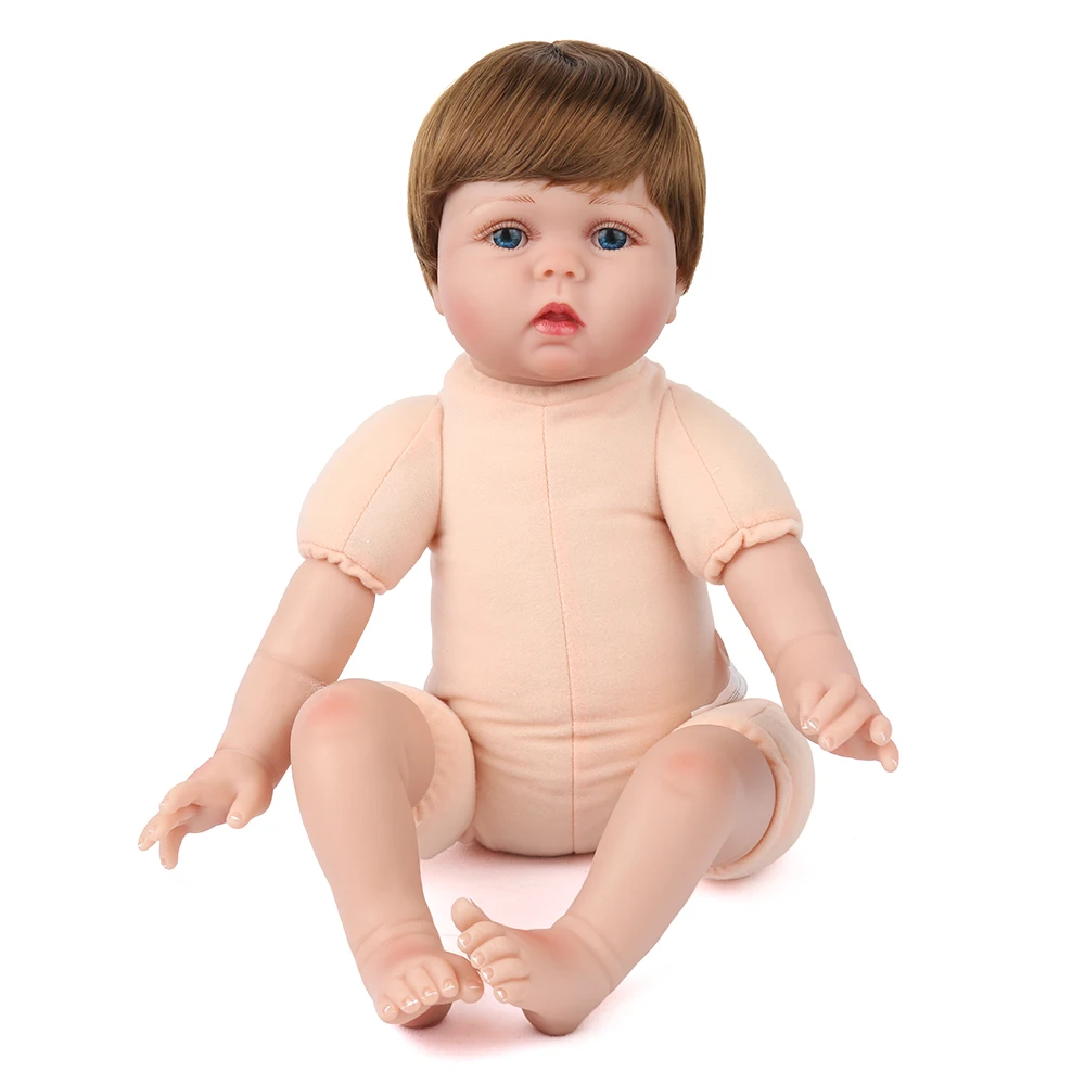 Кукла реборн силиконовая 55 см Реалистичная кукла-реборн с коричневыми волосами