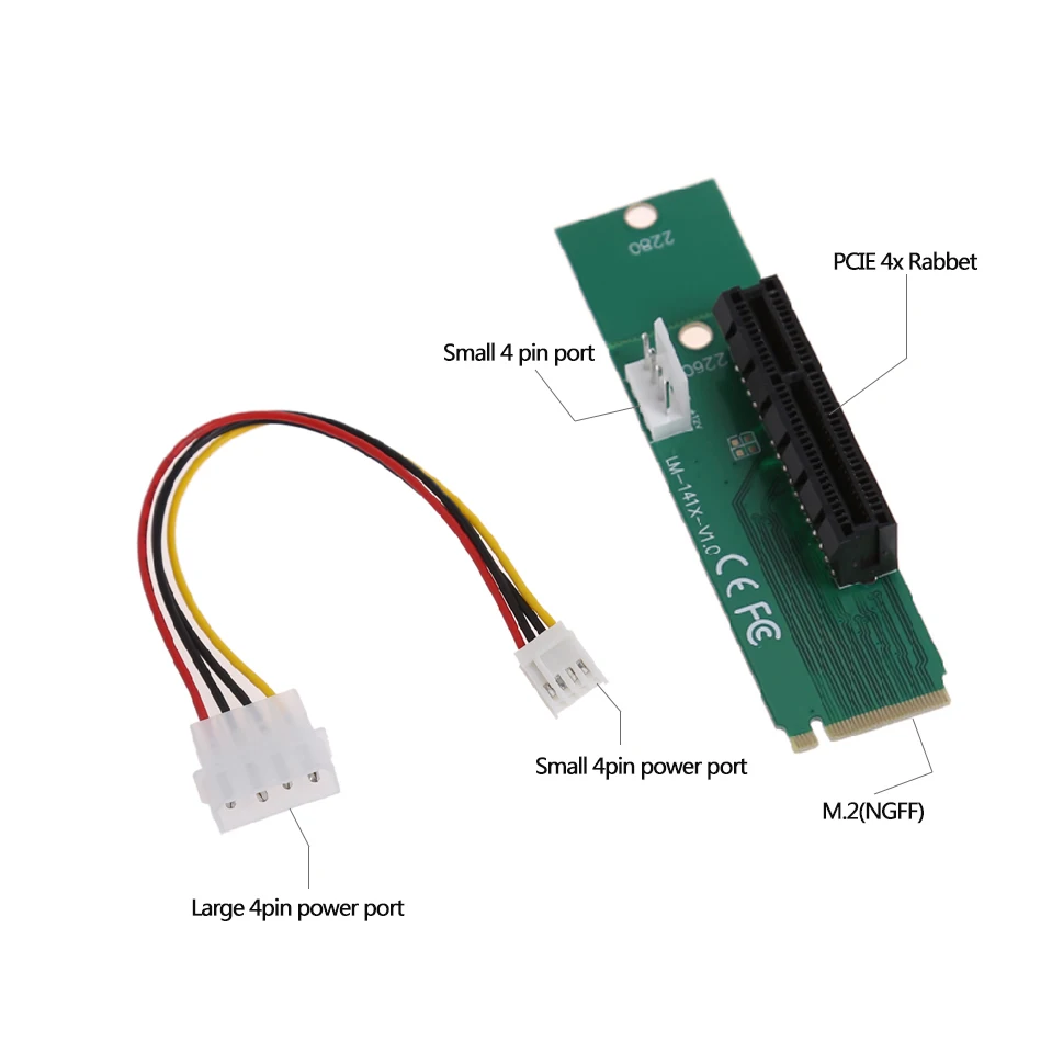 10 шт./лот NGFF M2 в PCI e 4x слот Райзер карта M key M.2 SSD порт к Express адаптер преобразователь